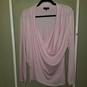 1. STATE Knitted Drape Top - Rose Pink XL